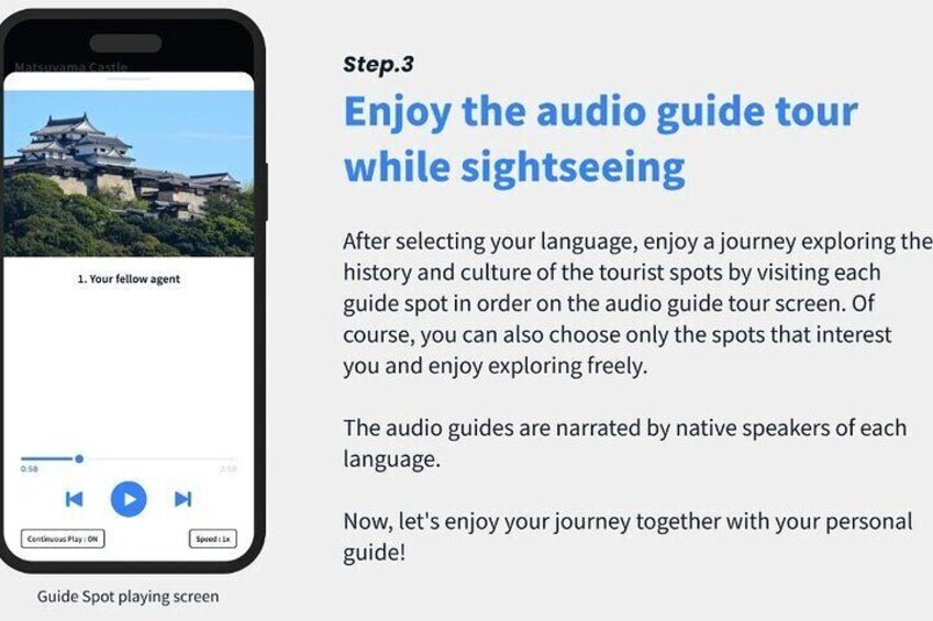 Audio Guided Tour in Matsuyama Castle 
