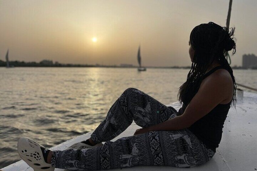 Vip Sunset sailing Egyptian Nile River Felucca Ride at Cairo