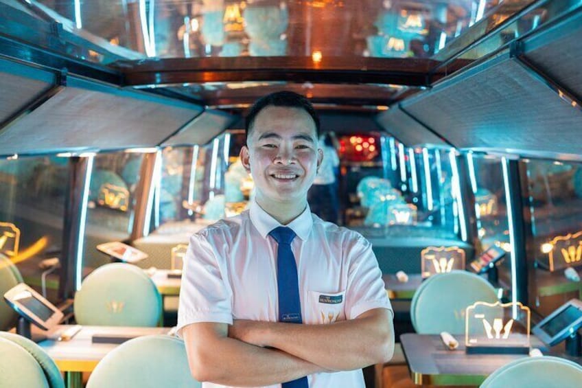 Enjoy attentive waiter service on board, ensuring a comfortable and seamless experience throughout your journey.