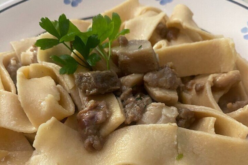 Pappardelle with porcini mushrooms