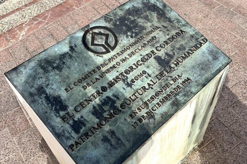 Cordoba Unesco site plaque.