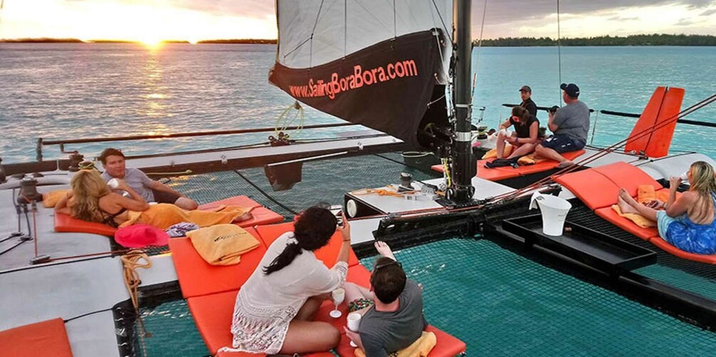 Picture 3 for Activity Bora Bora: Sunset Catamaran Cruise with Snacks and Drinks