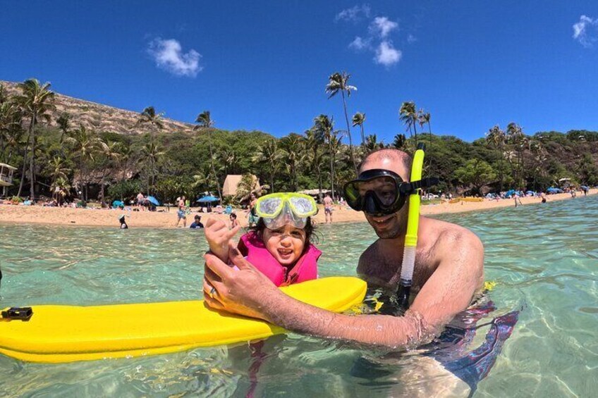 Get em started early with our small group guided snorkel tour of Hanauma Bay!