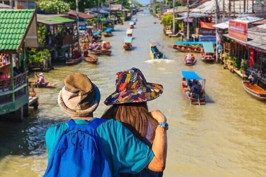 Damnoen Floating Market Tour With Optional Erawan Waterfall Visit