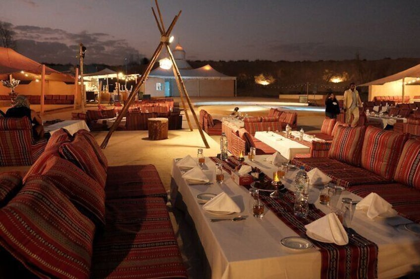 Dubai Desert Safari Cruise Bus Tour and Marina Dinner Experience