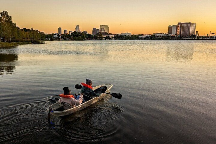 The gorgeous Orlando skyline is one of the backdrops for your sunset tour in paradise.