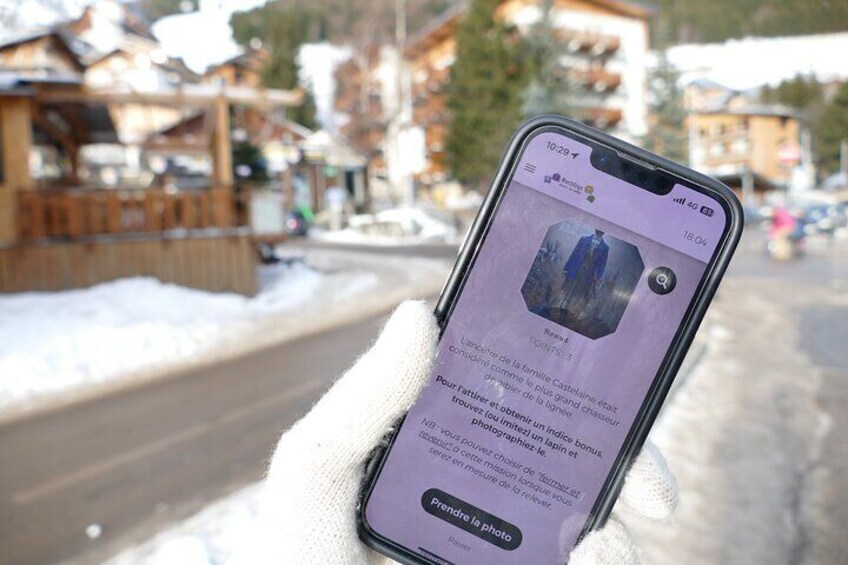 Outdoor game on the theme of magic in the mountains