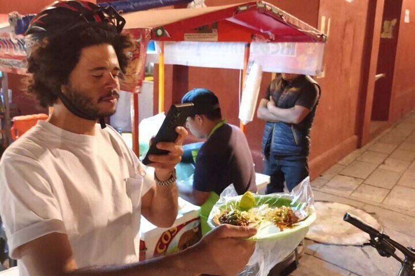 Taco Tour in Oaxaca Trying Your Bike Street Food