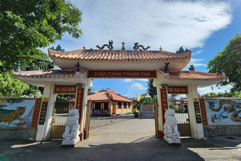 Thang Tam Temple (Whale Temple), a sacred place for local fishermen who honor the whale spirit for safe and prosperous fishing. Learn about the temple’s significance to the community and its unique co