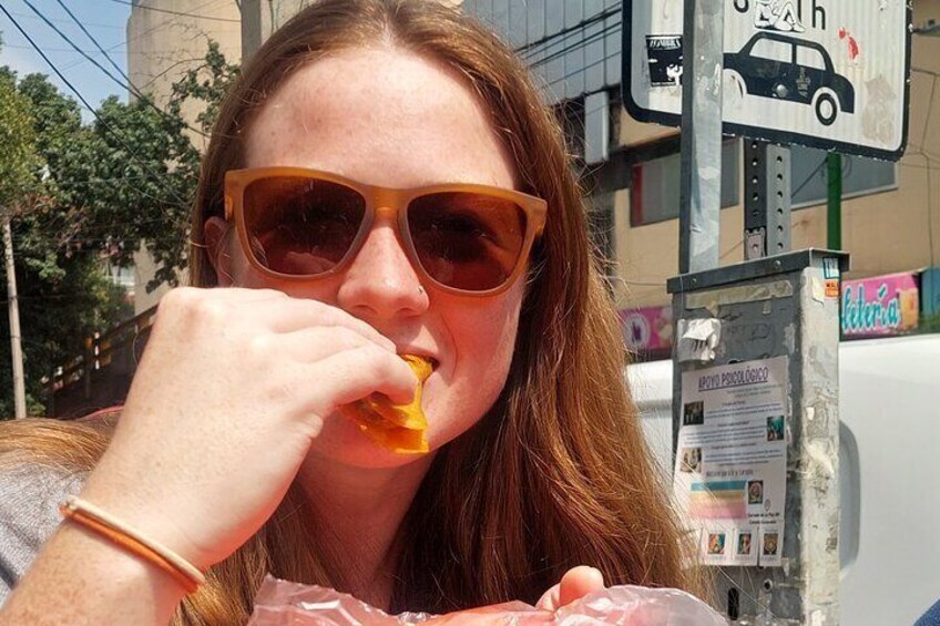 Enjoying the best tacos