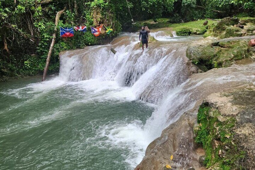 Blue Hole Secret Falls and Dunn's River Falls from Falmouth 