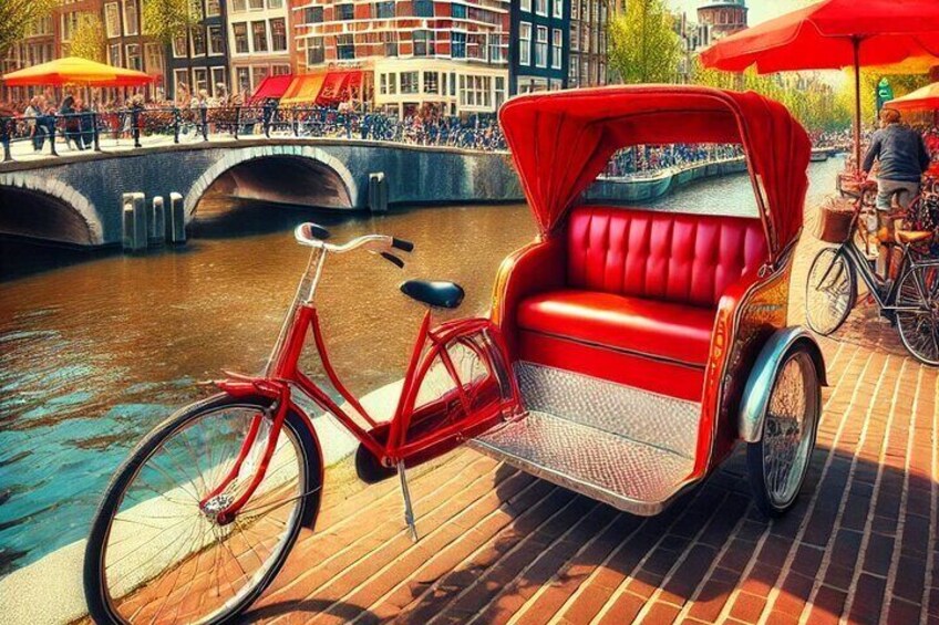 15 Minute Amsterdam Rickshaw Fun Ride Tour