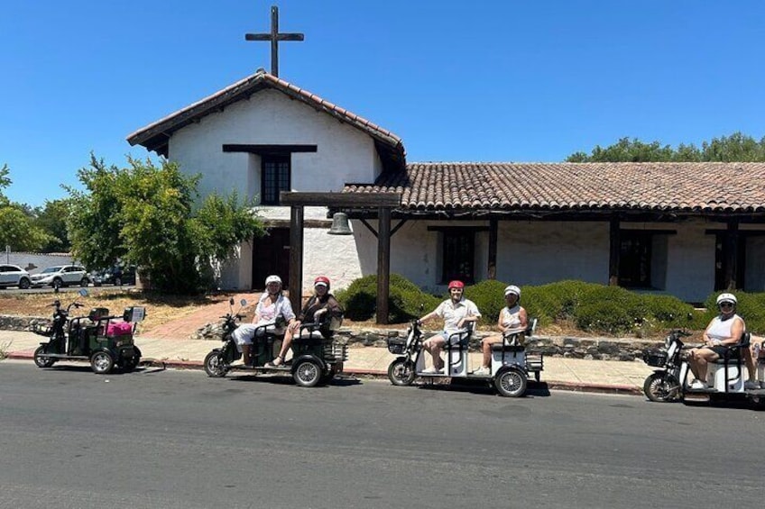 Enjoy our award-winning tour of Sonoma, driving our eco-friendly electric trikes