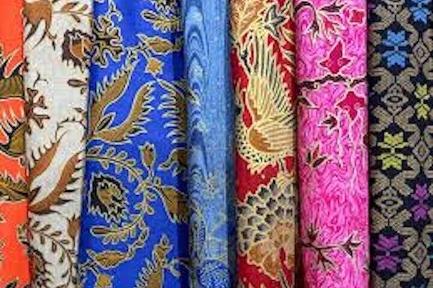 Batik Fabric - local art. Hand-dyed cotton and silk garments.