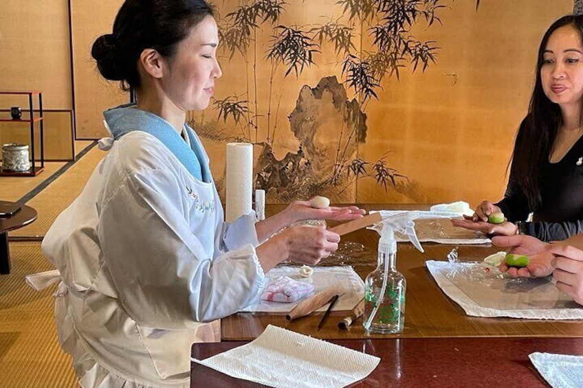 Tea Ceremony and Wagashi Cooking Experience in KIX Osaka