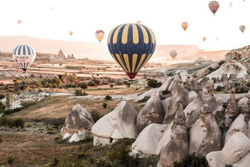 One Hour Cappadocia Hot Air Balloon Tour on Fairy Chimneys