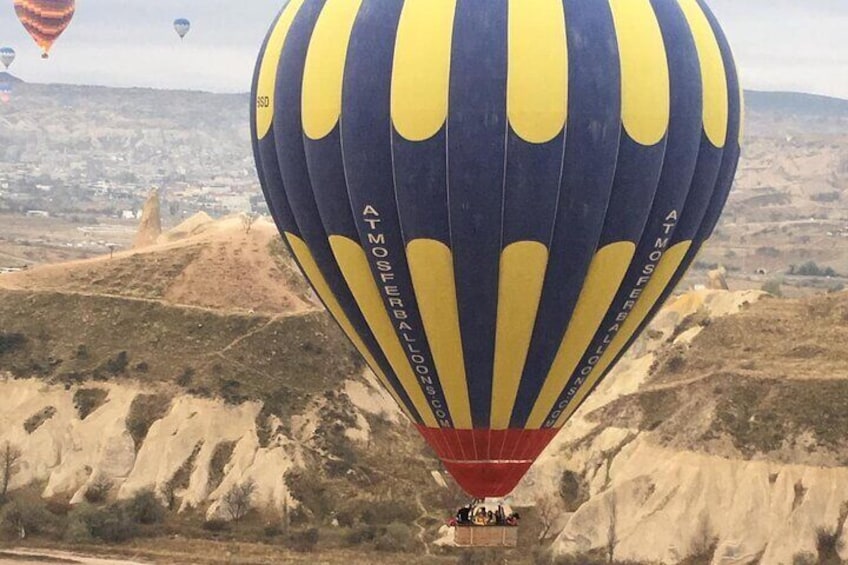 An image from a balloon basket
