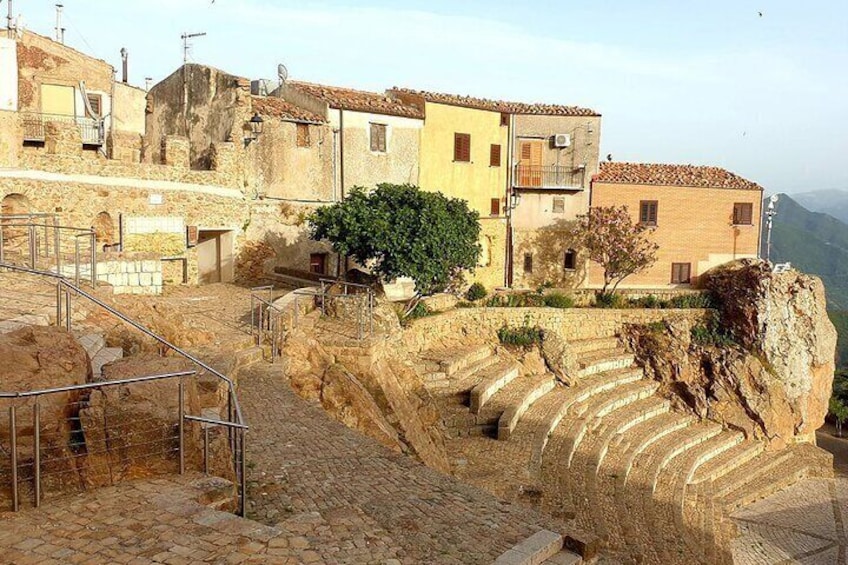Cefalù and surroundings on a vintage car with hair in the wind