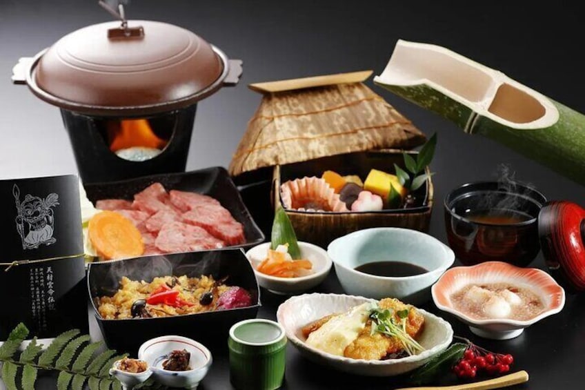 Indulge in authentic Japanese beef set meal served to you at midday