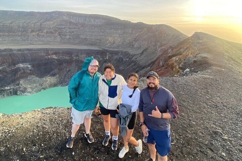 Tourists enjoying the beautiful crater of Santa Ana Volcano