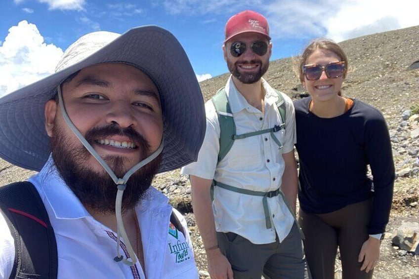 Tourists enjoying the beautiful crater of Santa Ana Volcano