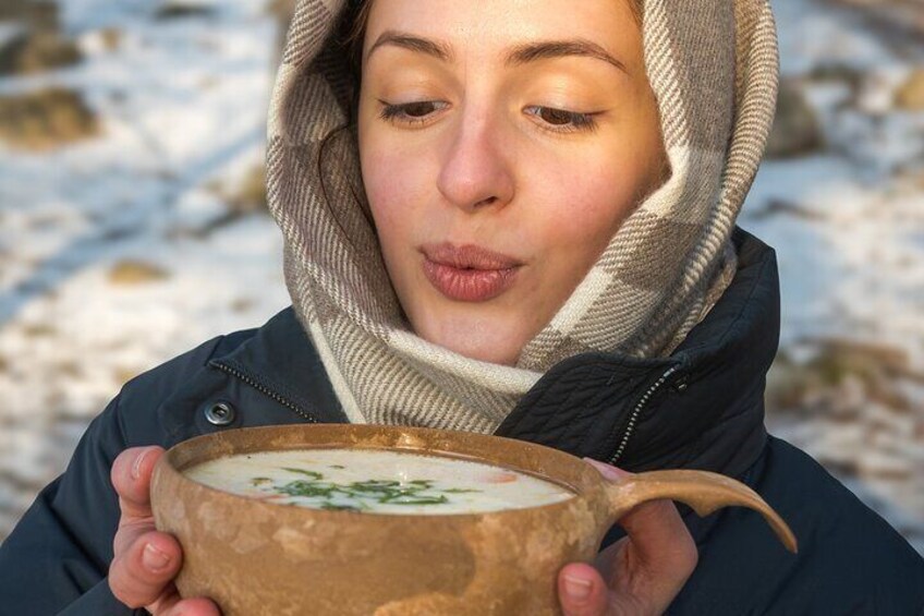 Learn How to Cook Salmon Soup inside Finnish Hut (private)