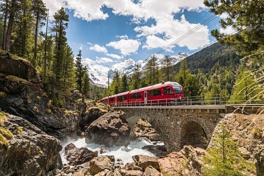 From Milan: Bernina Express Day Trip to Tirano & St. Moritz