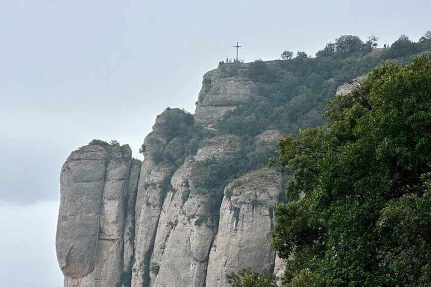 The cross of St. Miquel seen from the Basilica