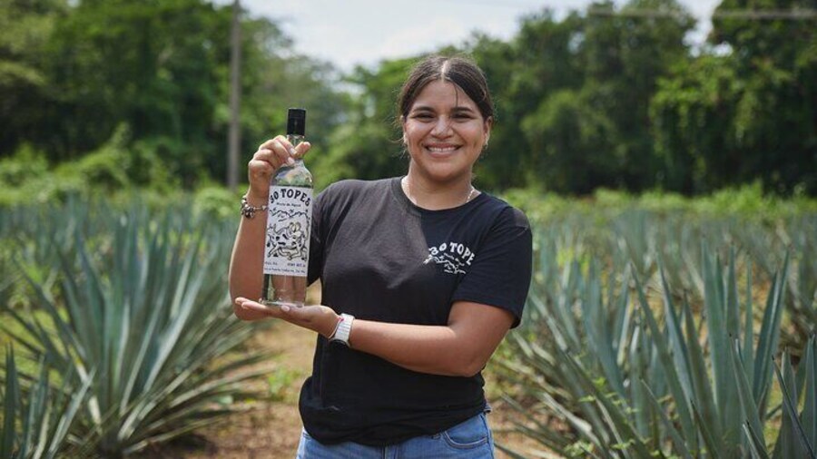 Paulina in agave field.
