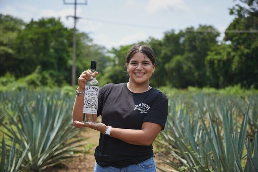 Paulina in agave field. 