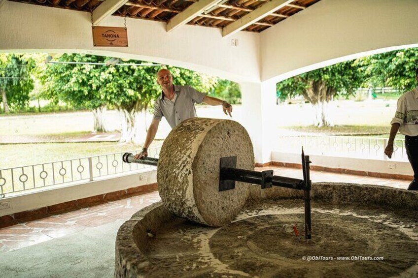 Arabic Mill. Push our mill that we use to crush our agaves. 