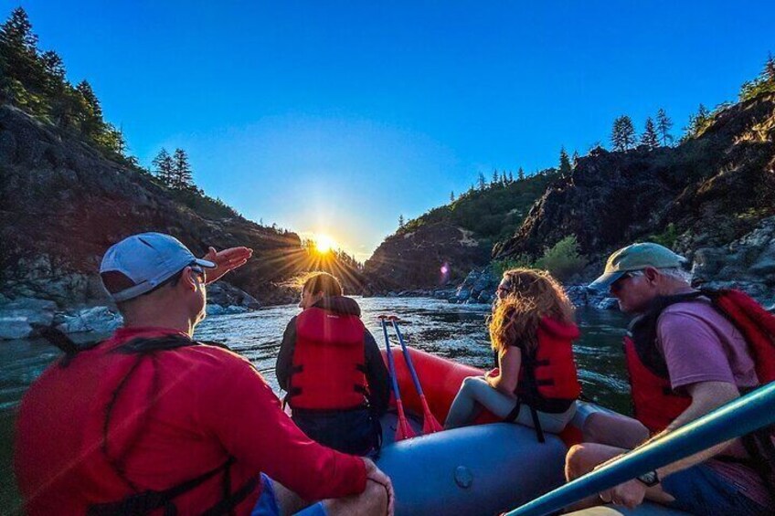 Floating towards the sunset on the Rogue River