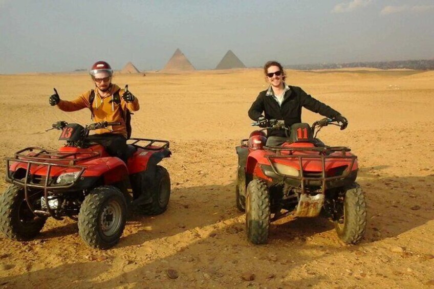 Explore the golden sands of Giza and discover the ancient pyramids while enjoying an action-packed ATV ride.