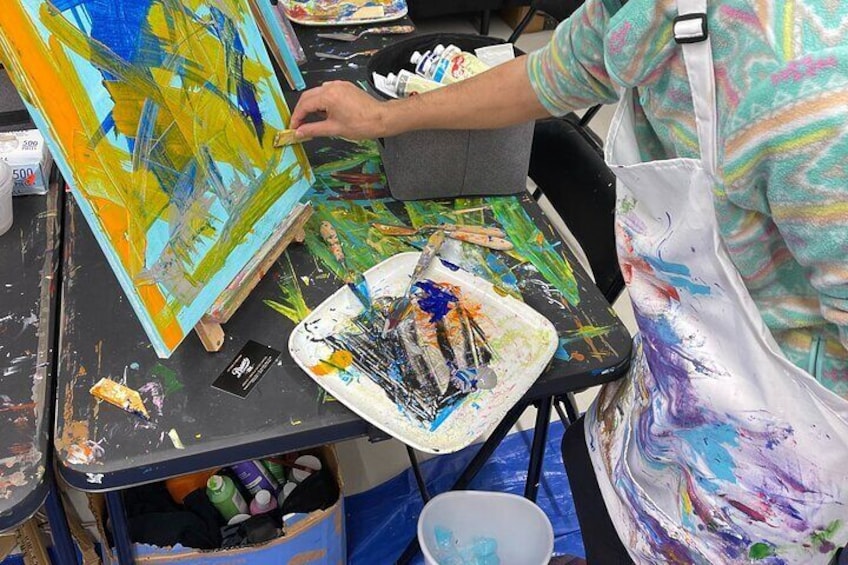 Abstract Painting with Palette Knives in New York Up to 6 people