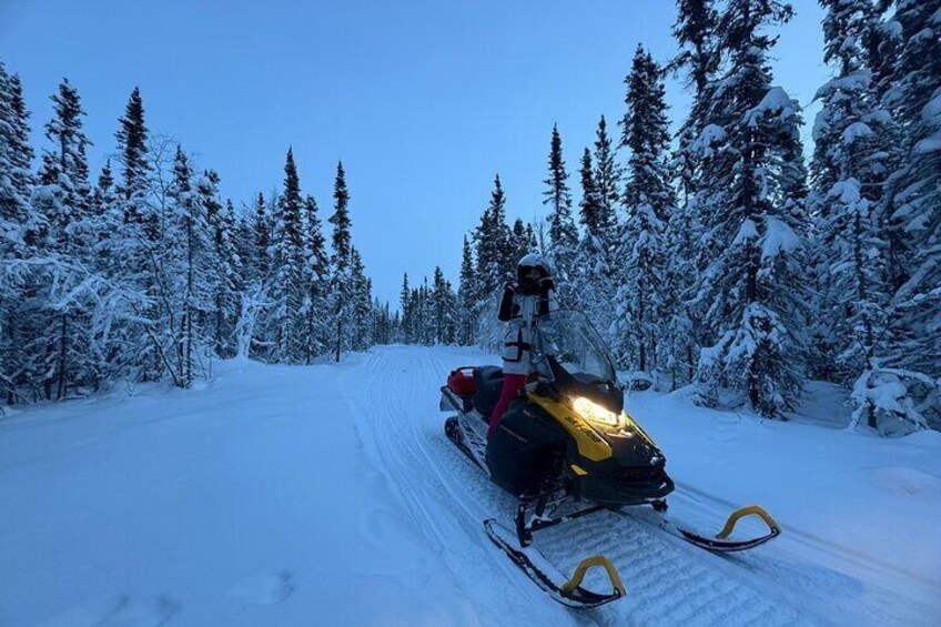Snowmobile Riding Adventure in Banff Town