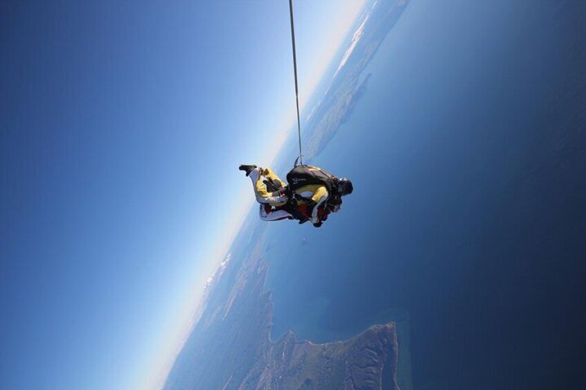 Freefalling above Lake Taupo