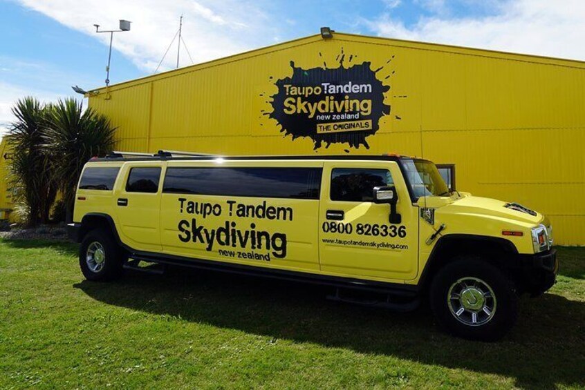 Free transport in our stretch hummer within Taupo