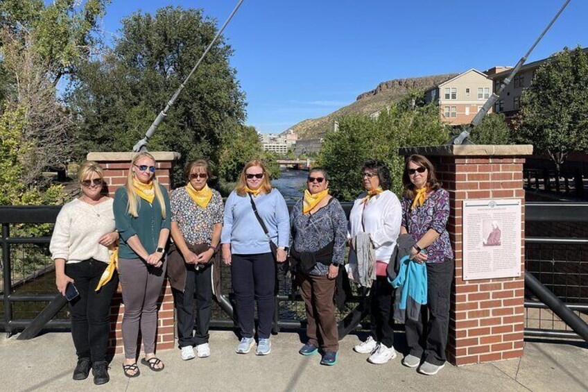 Snagging a photo in front of the Coors Brewery.