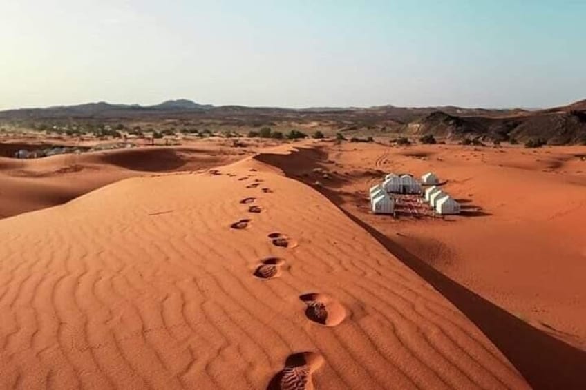 Experience the magic of the Sahara Desert at a luxury camp in Merzouga, where comfort meets adventure under the stars, offering a unique blend of traditional Berber hospitality and modern luxury