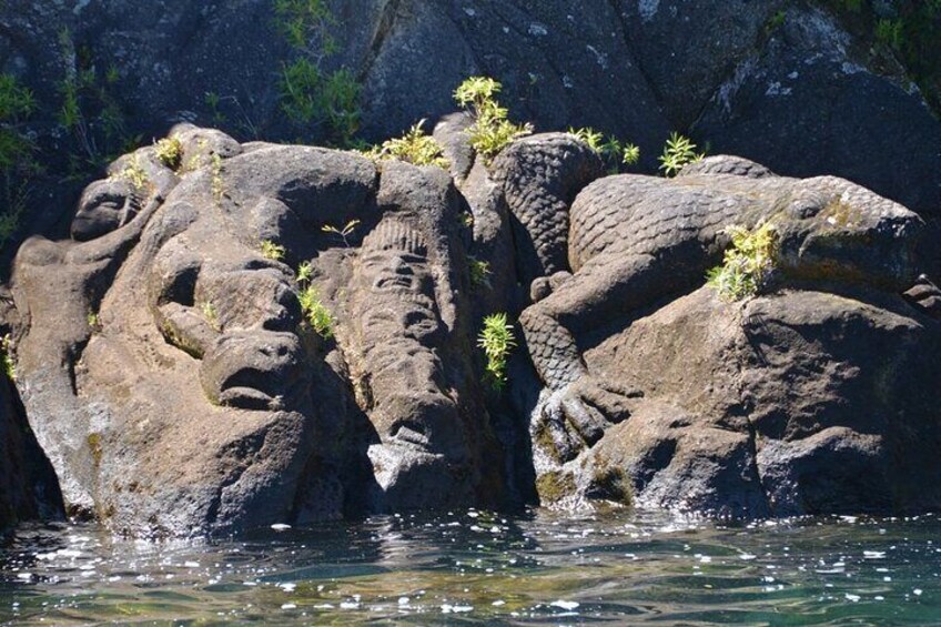 Shared Maori Rock Carvings Scenic Cruise