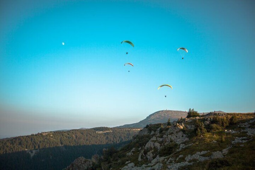 Scenic Paraglider Flight from Vitosha Mountain