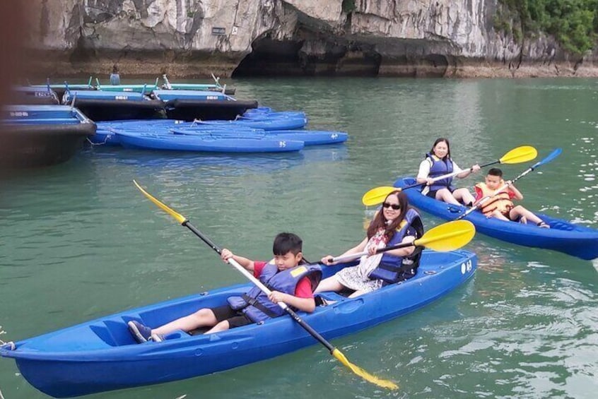 Kayaking in Titop Beach, Ha Long Bay