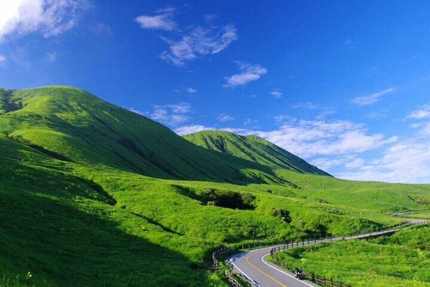 E-Bike Journey Across Mt. Aso from Kumamoto Airport