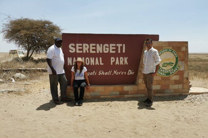 Safari guests posing