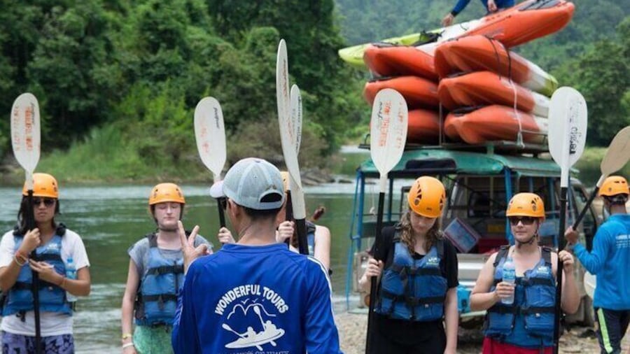One Day Kayaking, Zipline and Tubing In Cave from Vang Vieng