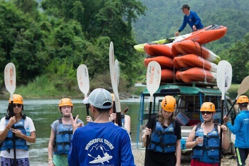 One Day Kayaking, Zipline and Tubing In Cave from Vang Vieng
