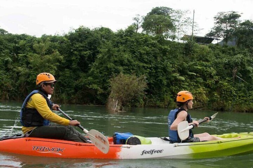 One Day Kayaking, Zipline and Tubing In Cave from Vang Vieng