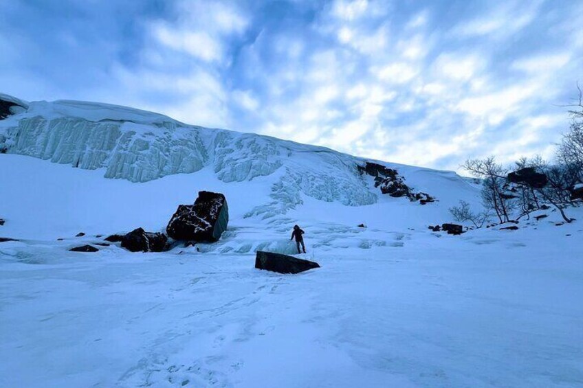 Igloo Ice Hotel and Hiking to the Frozen Waterfall from Alta