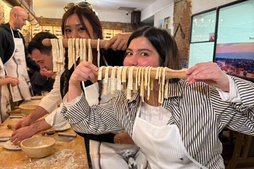 Florence Fresh Pasta Cooking Class: Unlimited Wine & Free Aprons!