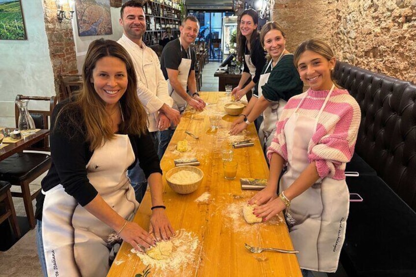 Florence Pasta Cooking Class with Unlimited Wine & Free Aprons